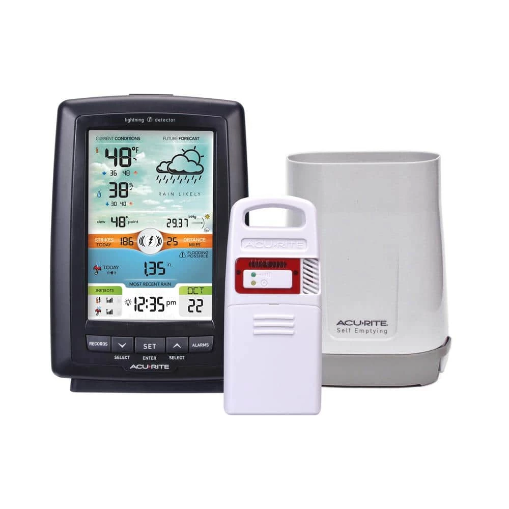 AcuRite Weather Station with Rain Gauge and Lightning Detector 1 AcuRite Weather Station with Rain Gauge and Lightning Detector