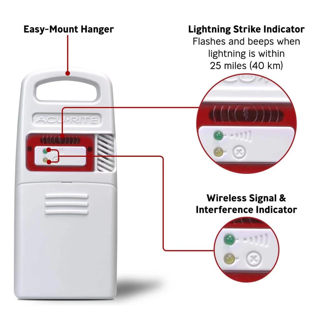 AcuRite Weather Station with Rain Gauge and Lightning Detector 6 AcuRite Weather Station with Rain Gauge and Lightning Detector - Image 6