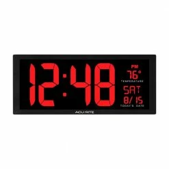 AcuRite 14.5 in. Large LED Clock with Indoor Temperature