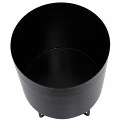 CosmoLiving by Cosmopolitan 12 In. x 16 In. Black Metal Modern Planter (Set of 2) -Everbilt Sales Store black cosmoliving by cosmopolitan plant pots 040136 44 1000