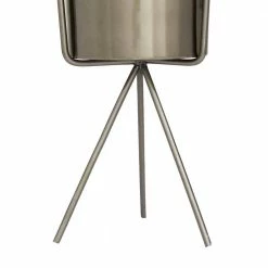 CosmoLiving by Cosmopolitan 12 in. x 5 in. Dark Gray Iron Contemporary Planter (Set of 2) -Everbilt Sales Store dark grey cosmoliving by cosmopolitan plant pots 040287 4f 1000