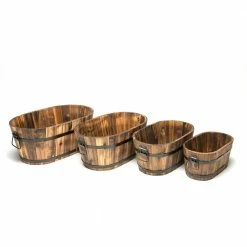 Devault Enterprises DeVault Wooden Oval Planter (Set of 4)