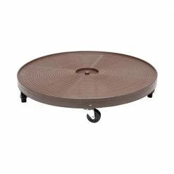 Devault Enterprises 24 in. Espresso Round HDPE Plant Dolly/Caddy