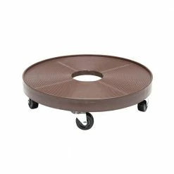 Devault Enterprises 16 in. Espresso Round HDPE Plant Dolly/Caddy
