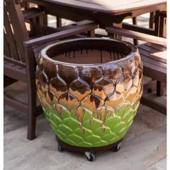 Devault Enterprises 16 in. Espresso Round HDPE Plant Dolly/Caddy without Hole -Everbilt Sales Store devault enterprises planter caddies dev3000enh c3 1000