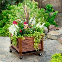 Devault Enterprises 16 in. x 16 in. x 4 in. Espresso HDPE Square Plant Dolly/Caddy -Everbilt Sales Store devault enterprises planter caddies devsq16ex 31 1000