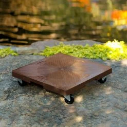 Devault Enterprises 16 in. x 16 in. x 4 in. Espresso HDPE Square Plant Dolly/Caddy -Everbilt Sales Store devault enterprises planter caddies devsq16ex c3 1000