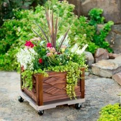 Devault Enterprises 16 in. x 16 in. x 4 in. Gray Mist HDPE Square Plant Dolly/Caddy -Everbilt Sales Store devault enterprises planter caddies devsq16g 31 1000