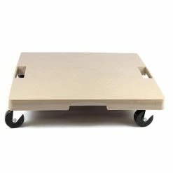 Devault Enterprises 16 in. x 16 in. x 4 in. Gray Mist Square HDPE Plant Dolly/Caddy with Handle