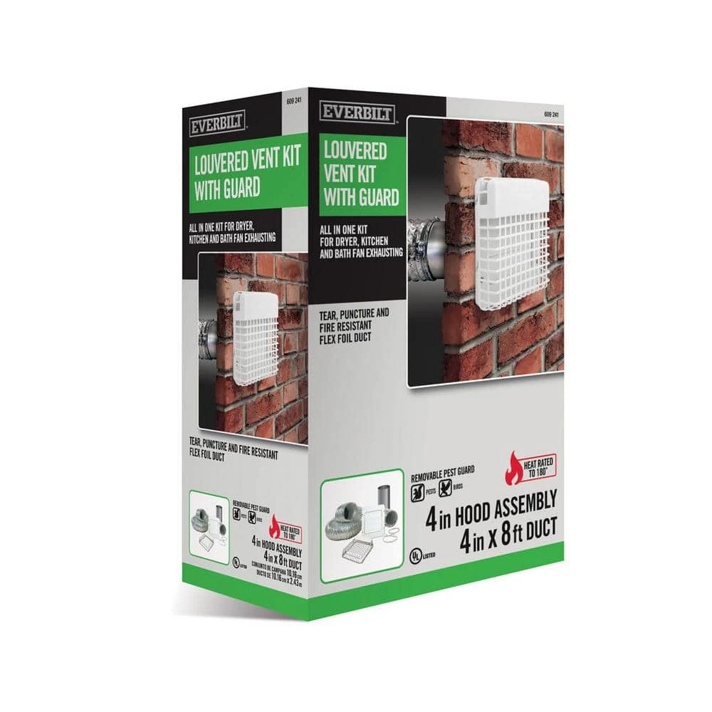 Everbilt 4 in. x 8 ft. Dryer Vent Kit with Guard 2 Everbilt 4 in. x 8 ft. Dryer Vent Kit with Guard - Image 2