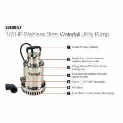 Everbilt 1/2 HP Waterfall Utility Pump -Everbilt Sales Store everbilt waterfall pumps ssb300 44 1000