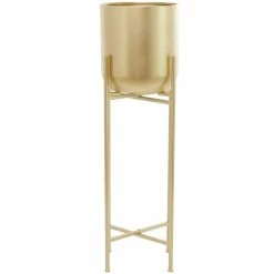 CosmoLiving by Cosmopolitan 41 in. x 13 in. Gold Metal Modern Planter
