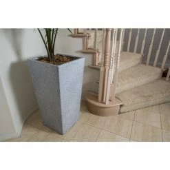 Xbrand 29 in. Tall and 24 in. Tall Grey Modern Nested Square Flower Concrete Pot Planter (Set of 2 Different Sizes) -Everbilt Sales Store gray xbrand plant pots pl2915gr 1f 1000