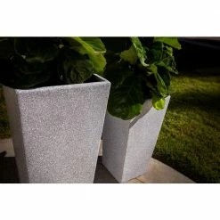 Xbrand 29 in. Tall and 24 in. Tall Grey Modern Nested Square Flower Concrete Pot Planter (Set of 2 Different Sizes) -Everbilt Sales Store gray xbrand plant pots pl2915gr 76 1000