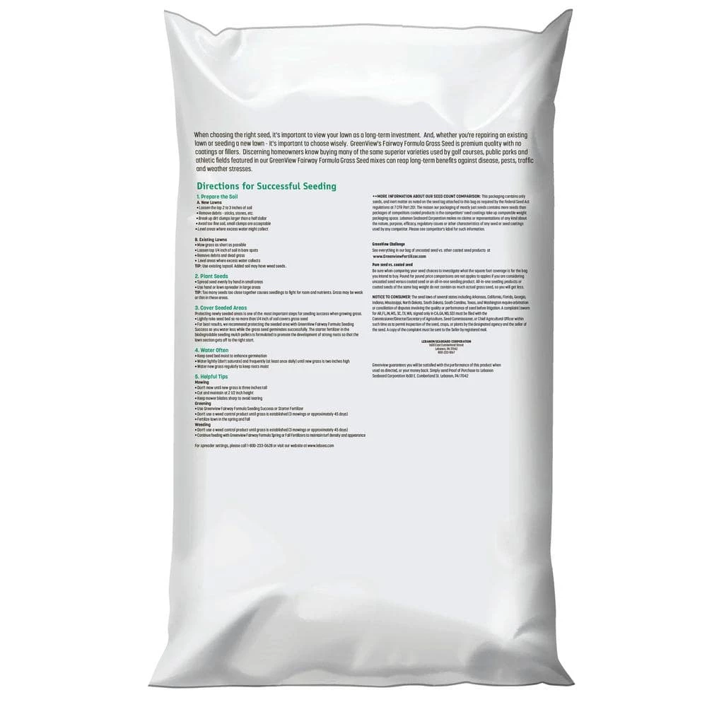 GreenView 20 lbs. Fairway Formula Grass Seed Sun and Shade Mixture 2 GreenView 20 lbs. Fairway Formula Grass Seed Sun and Shade Mixture - Image 2