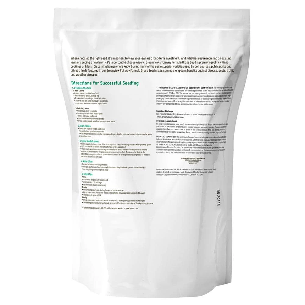 GreenView 3 lbs. Fairway Formula Grass Seed Turf Type Tall Fescue Sun and Shade Blend 2 GreenView 3 lbs. Fairway Formula Grass Seed Turf Type Tall Fescue Sun and Shade Blend - Image 2