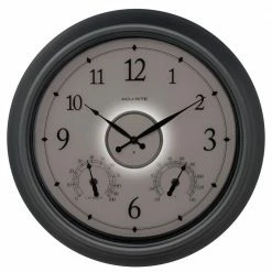 AcuRite 18 in. Pewter LED Illuminated Outdoor Wall Clock with Thermometer and Hygrometer 8 AcuRite 18 in. Pewter LED Illuminated Outdoor Wall Clock with Thermometer and Hygrometer -Everbilt Sales Store metallics acurite outdoor thermometers 75455m 1f 1000