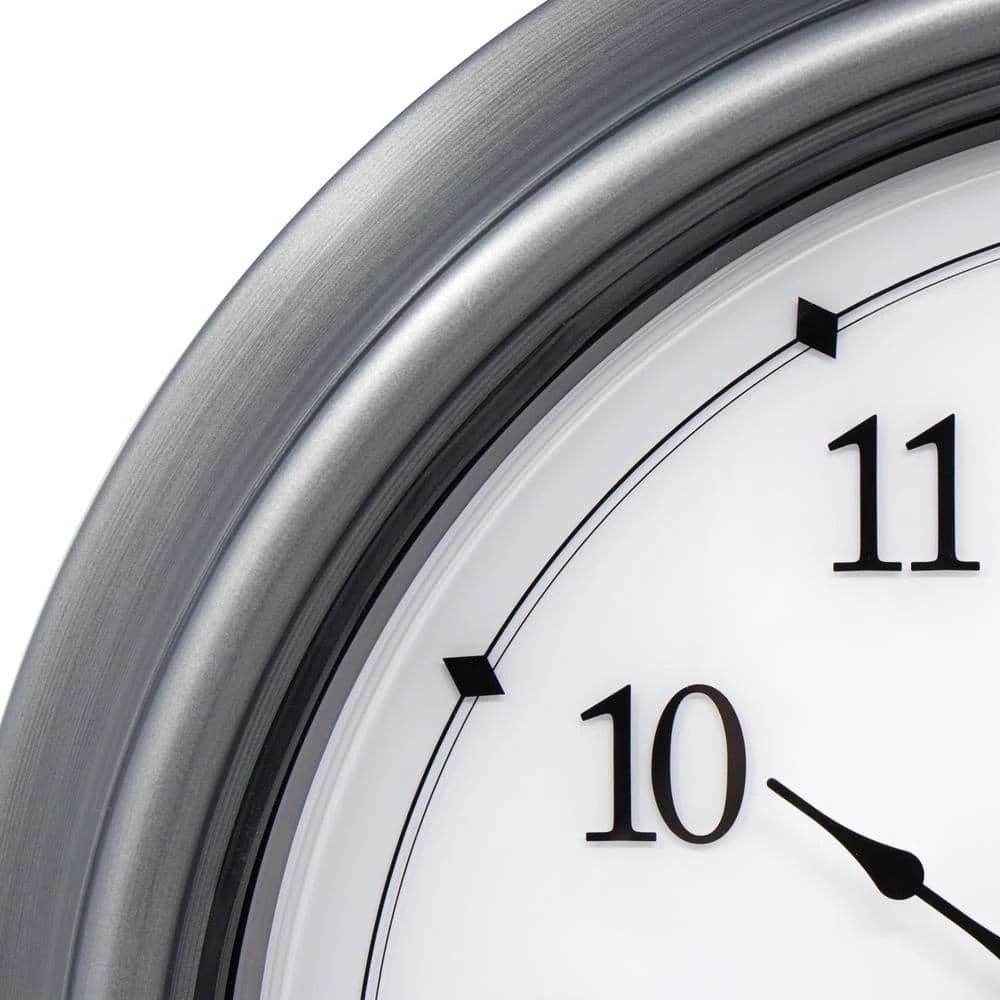 AcuRite 18 in. Pewter LED Illuminated Outdoor Wall Clock with Thermometer and Hygrometer 3 AcuRite 18 in. Pewter LED Illuminated Outdoor Wall Clock with Thermometer and Hygrometer - Image 3