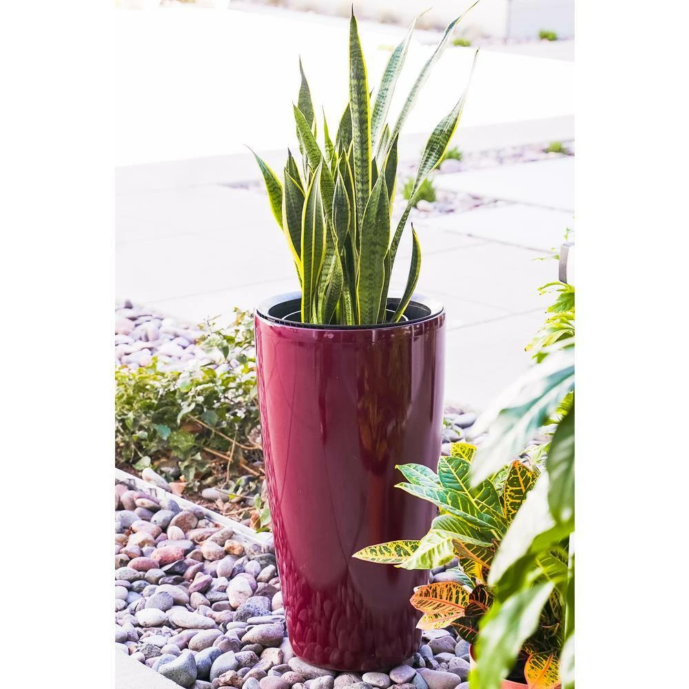 XBRAND 30 in. Tall Red Plastic Nested Self Watering Indoor/Outdoor Tall Round Planter Pot (Set of 2) 6 XBRAND 30 in. Tall Red Plastic Nested Self Watering Indoor/Outdoor Tall Round Planter Pot (Set of 2) - Image 6