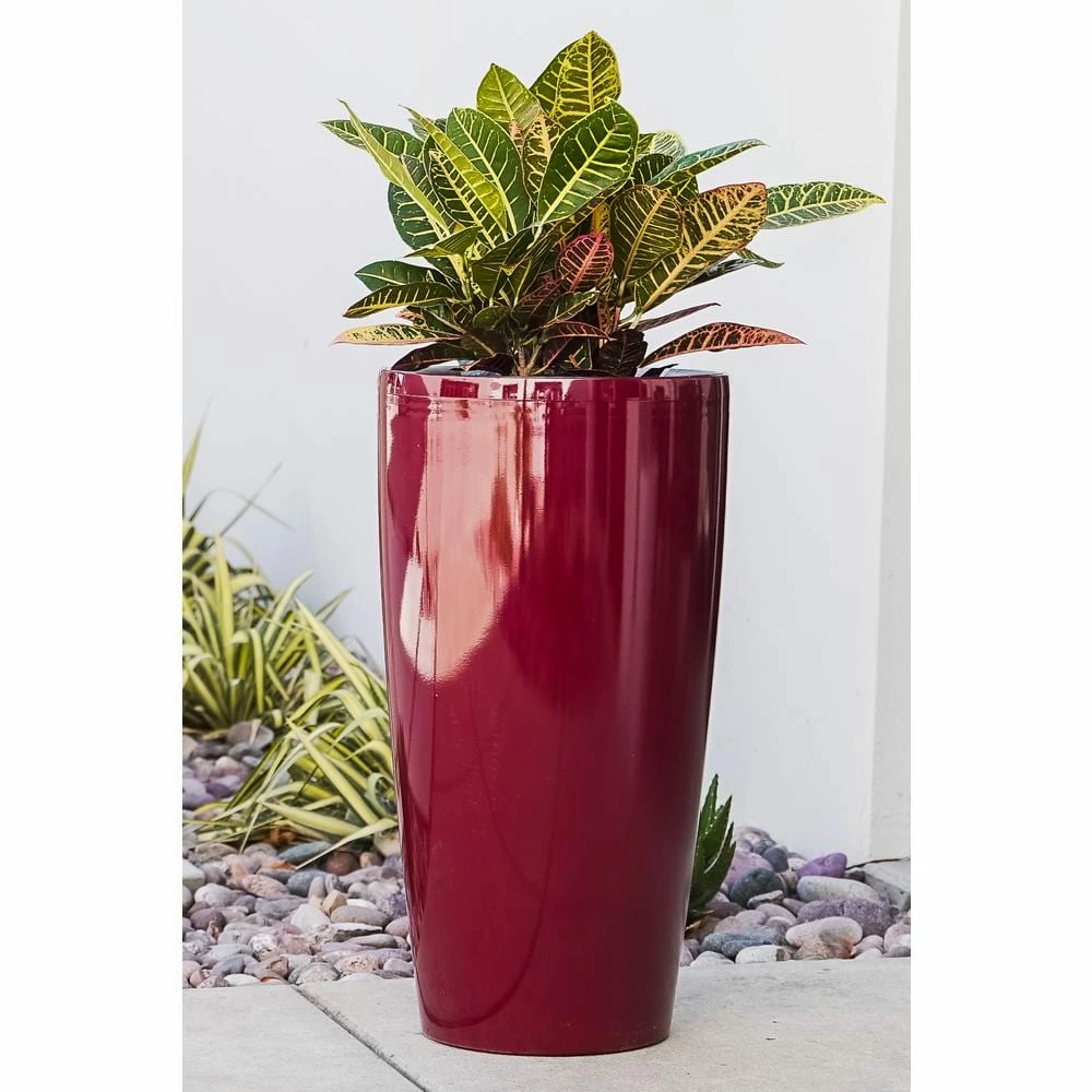 XBRAND 30 in. Tall Red Plastic Nested Self Watering Indoor/Outdoor Tall Round Planter Pot (Set of 2) 7 XBRAND 30 in. Tall Red Plastic Nested Self Watering Indoor/Outdoor Tall Round Planter Pot (Set of 2) - Image 7