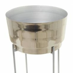 CosmoLiving by Cosmopolitan Cosmo Living by Cosmopolitan 31 in. x 12 in. Silver Metal Contemporary Planter ( Set of 2) -Everbilt Sales Store silver cosmoliving by cosmopolitan plant pots 040723 77 1000