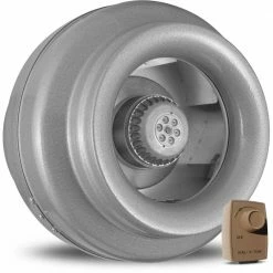 Vortex Power Fan VTX1000 In-Line Duct Blower with Dial-A-Temp Kit