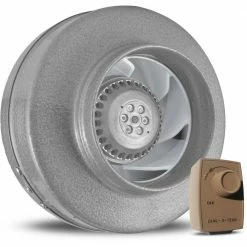 Vortex Powerfan VTX600L In-Line Duct Blower with Dial-A-Temp Kit