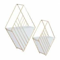 CosmoLiving by Cosmopolitan 17in. Medium White Metal Geometric Indoor Outdoor Hanging Wall Planter (2- Pack) -Everbilt Sales Store white cosmoliving by cosmopolitan plant pots 040389 c3 1000