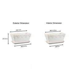 Pennington 12.008 in. x 12.008 in. White Ceramic Window Box -Everbilt Sales Store white pennington window boxes 521387 76 1000