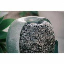 XBRAND 25 in. Tall Turquoise Modern Round Broken Egg Shell Indoor/Outdoor Decor Water Fountain with LED Light -Everbilt Sales Store xbrand freestanding fountains cr2515fttur 76 1000