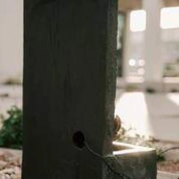 XBRAND 30 in. Tal, Bronze and Natural Grey Cascading Lotus Buddha Face Indoor Outdoor Zen Water Fountain with LED Light 2 XBRAND 30 in. Tal, Bronze and Natural Grey Cascading Lotus Buddha Face Indoor Outdoor Zen Water Fountain with LED Light - Image 2