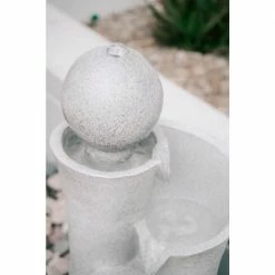 XBRAND 36 in. Tall Natural Grey Cascading Sphere Floor Zen Indoor/Outdoor Decor Water Fountain -Everbilt Sales Store xbrand freestanding fountains cr3617ftna fa 1000