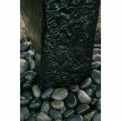 XBRAND 40.75 in. H Gray Fiberglass Outdoor Modern Pillar Stone Textured Underground Water Fountain With Auto Shut Off Pump -Everbilt Sales Store xbrand freestanding fountains fgftxgr10 1d 1000