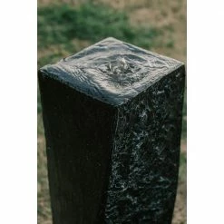 XBRAND 40.75 in. H Gray Fiberglass Outdoor Modern Pillar Stone Textured Underground Water Fountain With Auto Shut Off Pump -Everbilt Sales Store xbrand freestanding fountains fgftxgr10 31 1000