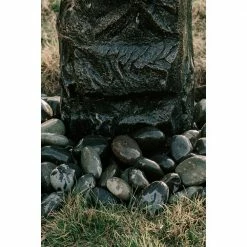 XBRAND 31.75 in. H Gray Fiberglass Outdoor Modern Stone Textured Pillar Underground Water Fountain With Auto Shut Off Pump -Everbilt Sales Store xbrand freestanding fountains fgftxgr27 1d 1000