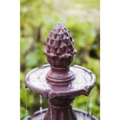 XBRAND 52 in. Tall 3-Tier Freestanding Waterfall Fountain, Outdoor Garden, Yard, Lawn, Porch Decor, Brown -Everbilt Sales Store xbrand freestanding fountains ft973615 a0 1000