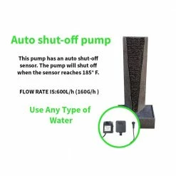 XBRAND 40 in. Tall Grey and Black Free Standing Waterfall Fountain with Pedestal Indoor Outdoor Decor -Everbilt Sales Store xbrand freestanding fountains ge3918ftna 1f 1000