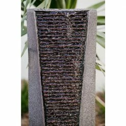 XBRAND 40 in. Tall Grey and Black Free Standing Waterfall Fountain with Pedestal Indoor Outdoor Decor -Everbilt Sales Store xbrand freestanding fountains ge3918ftna 44 1000