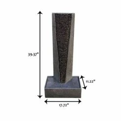 XBRAND 40 in. Tall Grey and Black Free Standing Waterfall Fountain with Pedestal Indoor Outdoor Decor -Everbilt Sales Store xbrand freestanding fountains ge3918ftna c3 1000