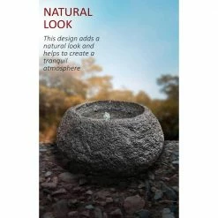 XBRAND 11.6 in. Tall Grey Round Sphere Stone Textured Tabletop Waterfall Fountain -Everbilt Sales Store xbrand tabletop fountains ge2019ftbk 4f 1000