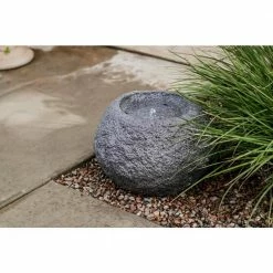 XBRAND 11.6 in. Tall Grey Round Sphere Stone Textured Tabletop Waterfall Fountain -Everbilt Sales Store xbrand tabletop fountains ge2019ftbk 76 1000